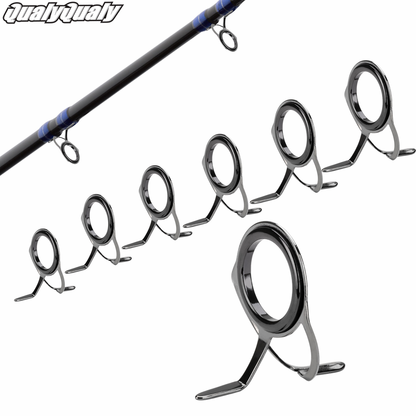 Fishing Rod Casting - 7 pezzi Kit di riparazione guide