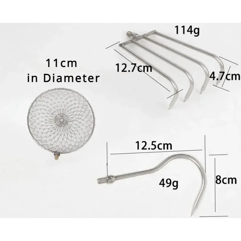 Fishing Rod Ice - Asta Telescopica in Acciaio Inox, Vanga
