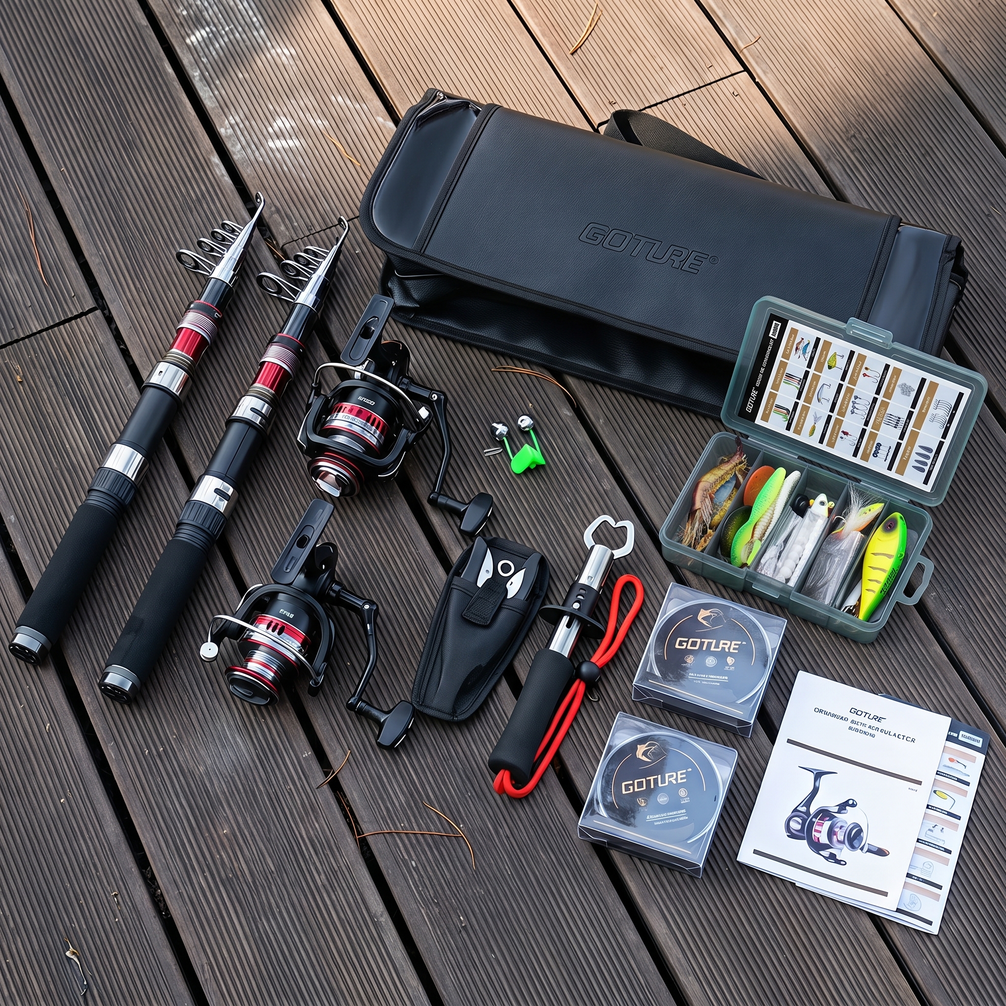 Fishing Rod Carbon Fiber - Goture Set Canna da Pesca Telescopica