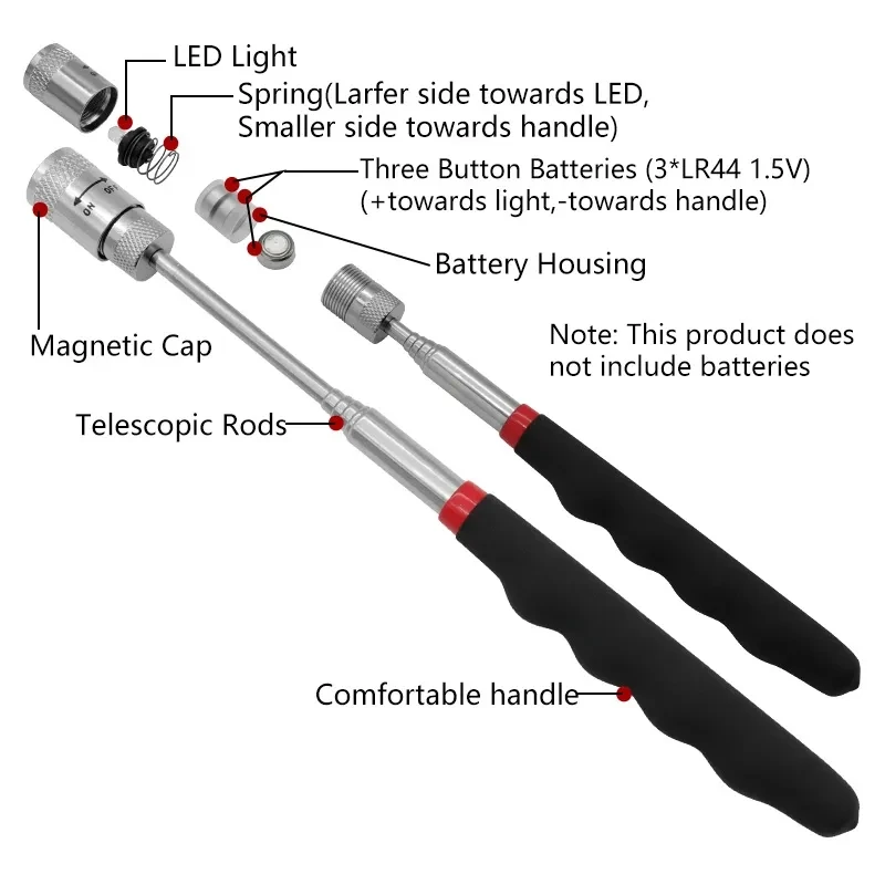 Fishing Rod Telescopic - Penna magnetica telescopica con luce a