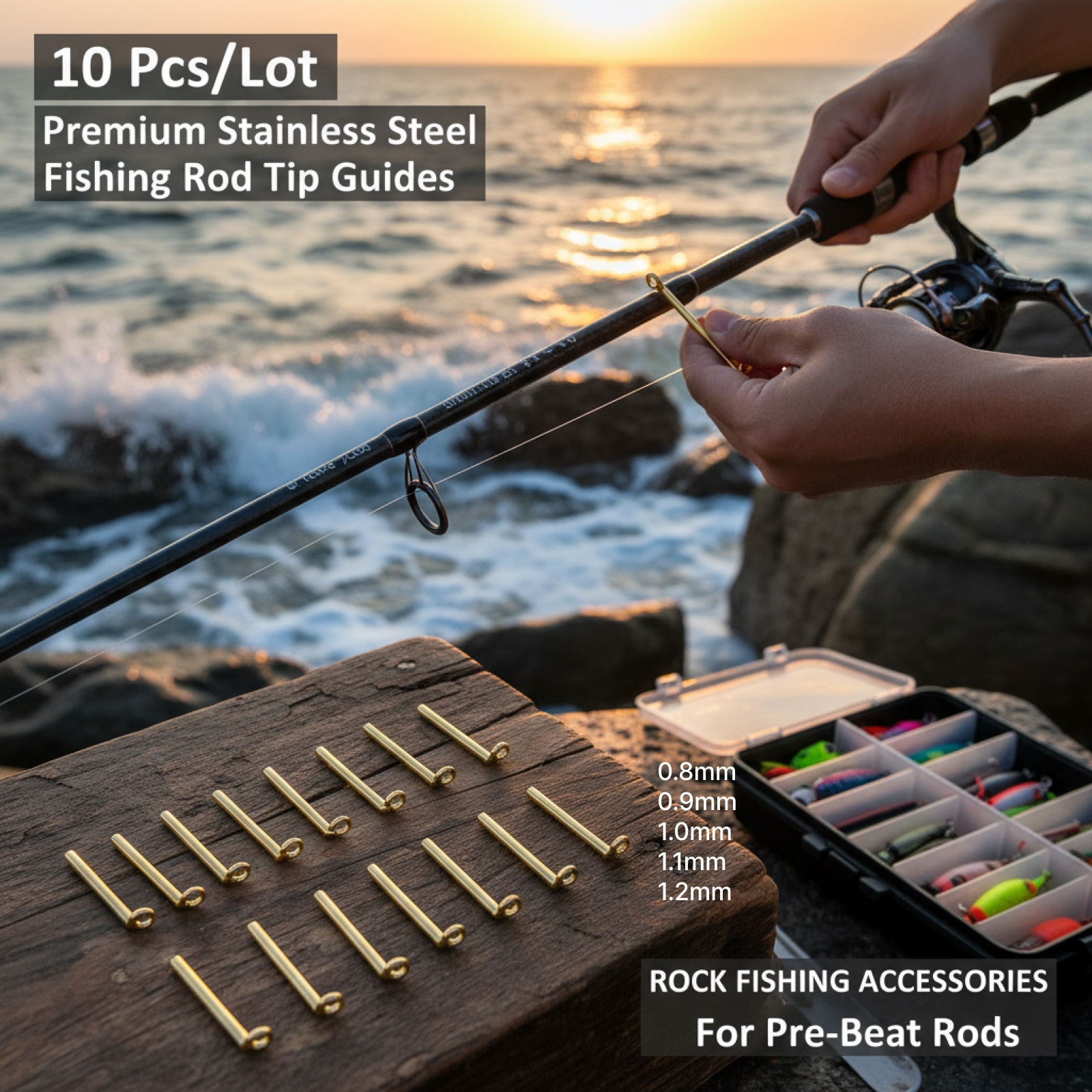 Fishing Rod Tip Replacement - 10 pezzi guide per canna da