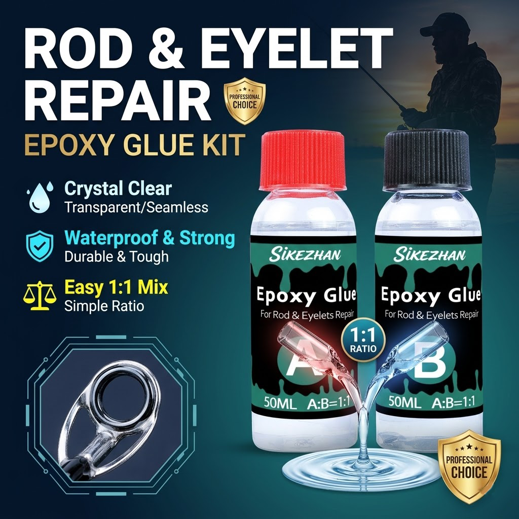 Fishing Rod Guide Replacement - Kit di colla epossidica trasparente a