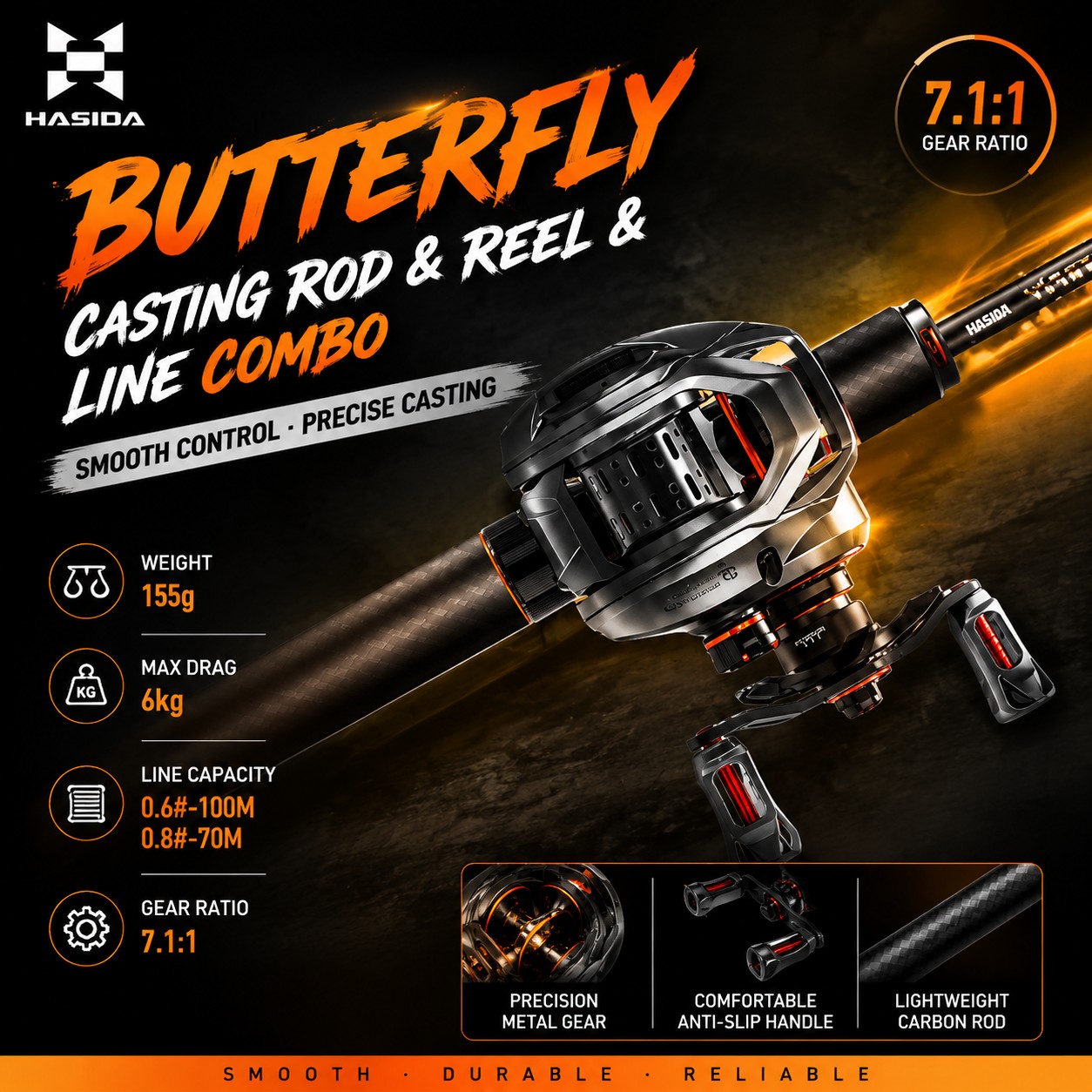 Fishing Rod Carbon Fiber - Canna da Pesca HASIDA BFS in