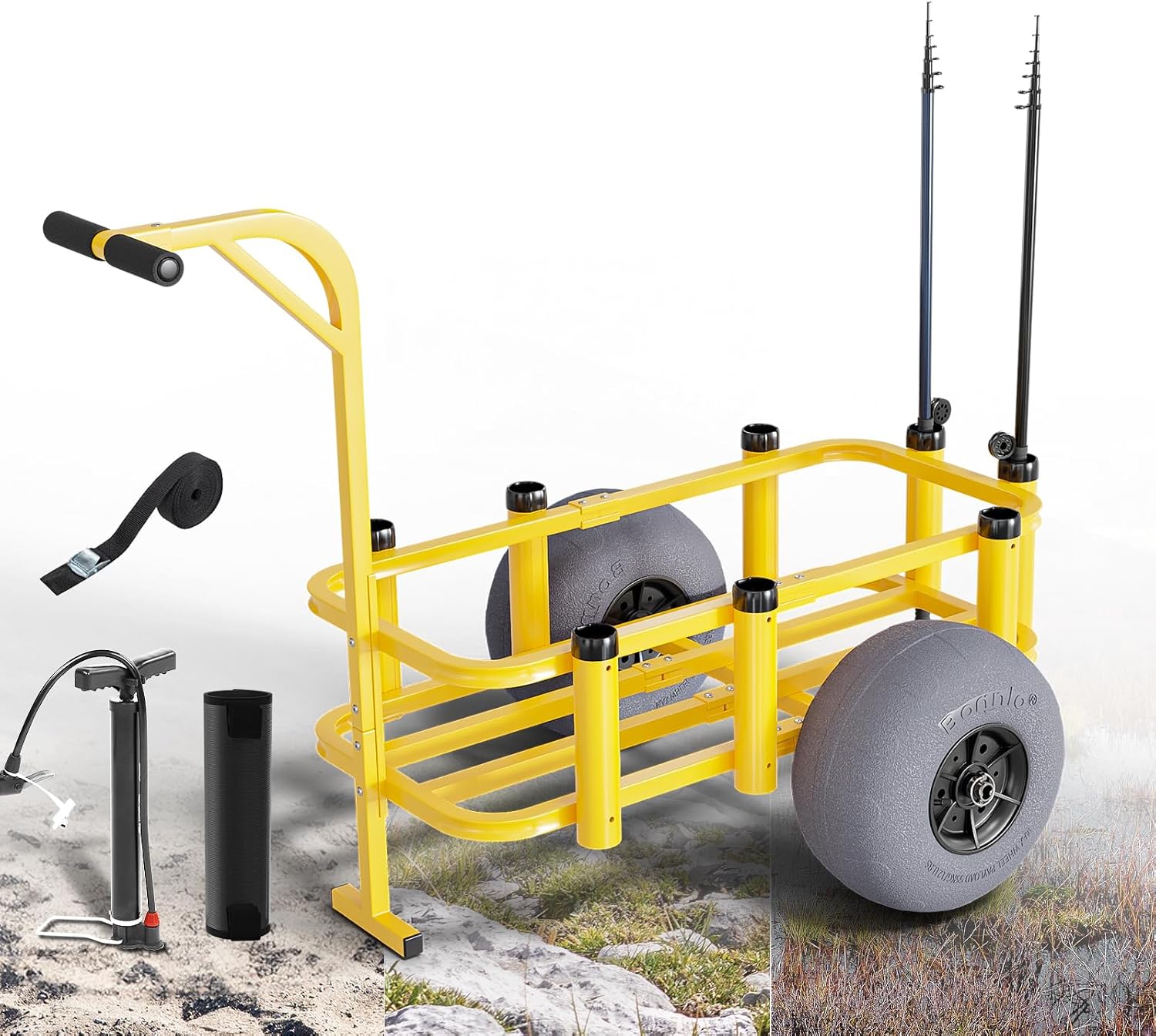 Fishing Rod Holder - Carrello da Pesca Pieghevole per Esterni,
