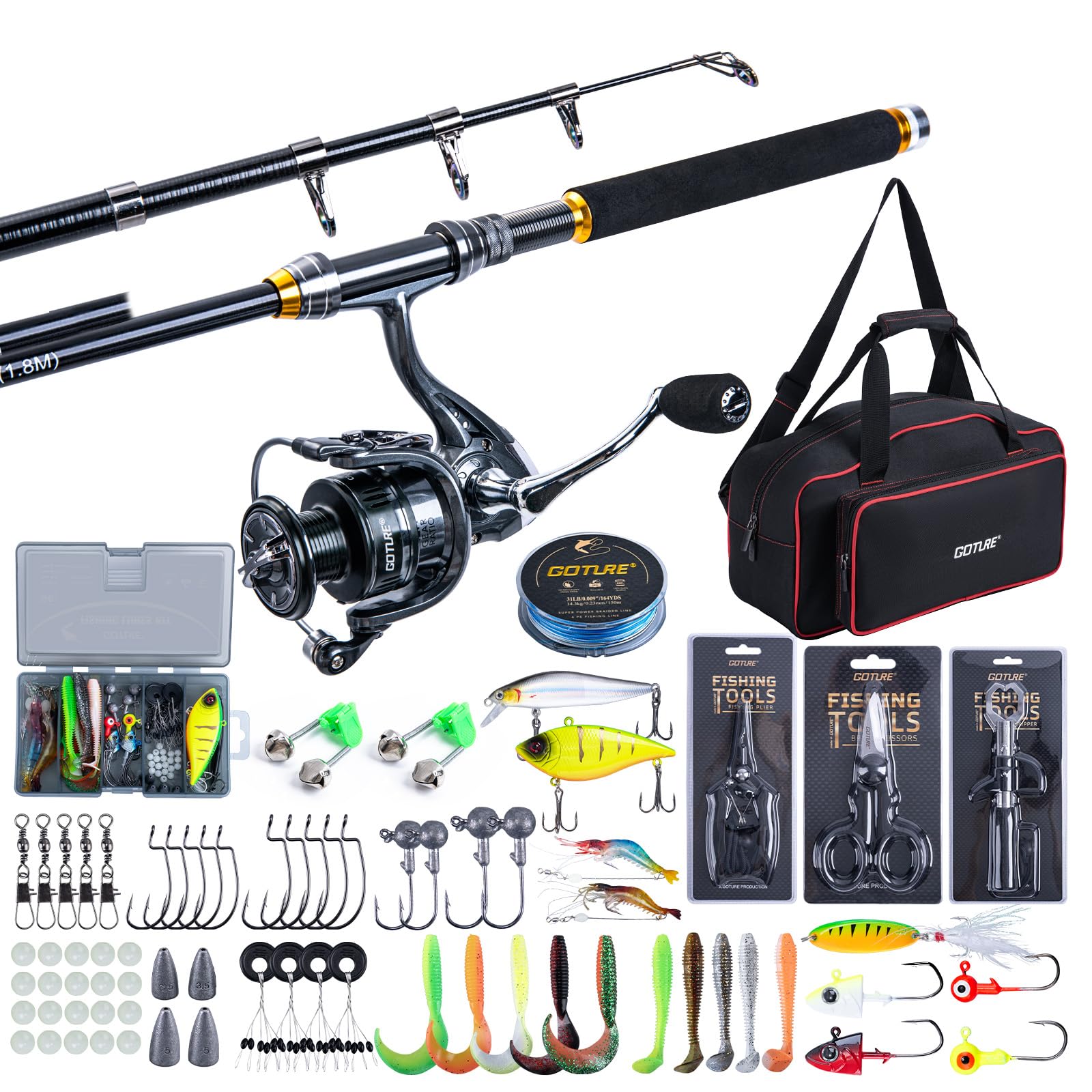 Goture Canna da pesca telescop - Fishing Rod Spinning recensione e prezzo